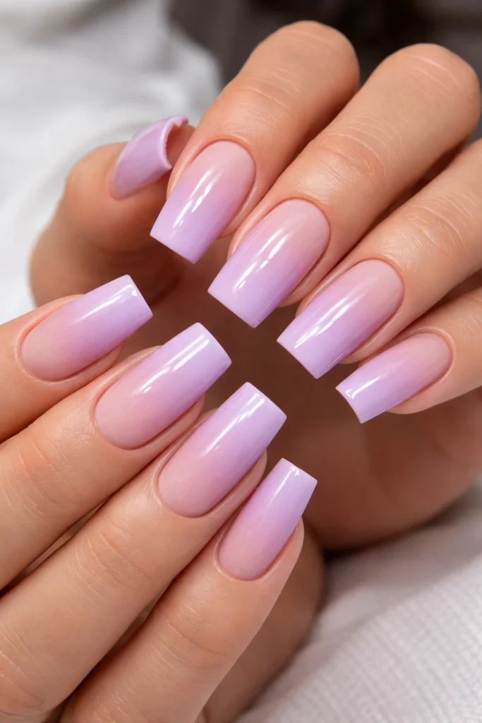Lavender Ombre Square Nails